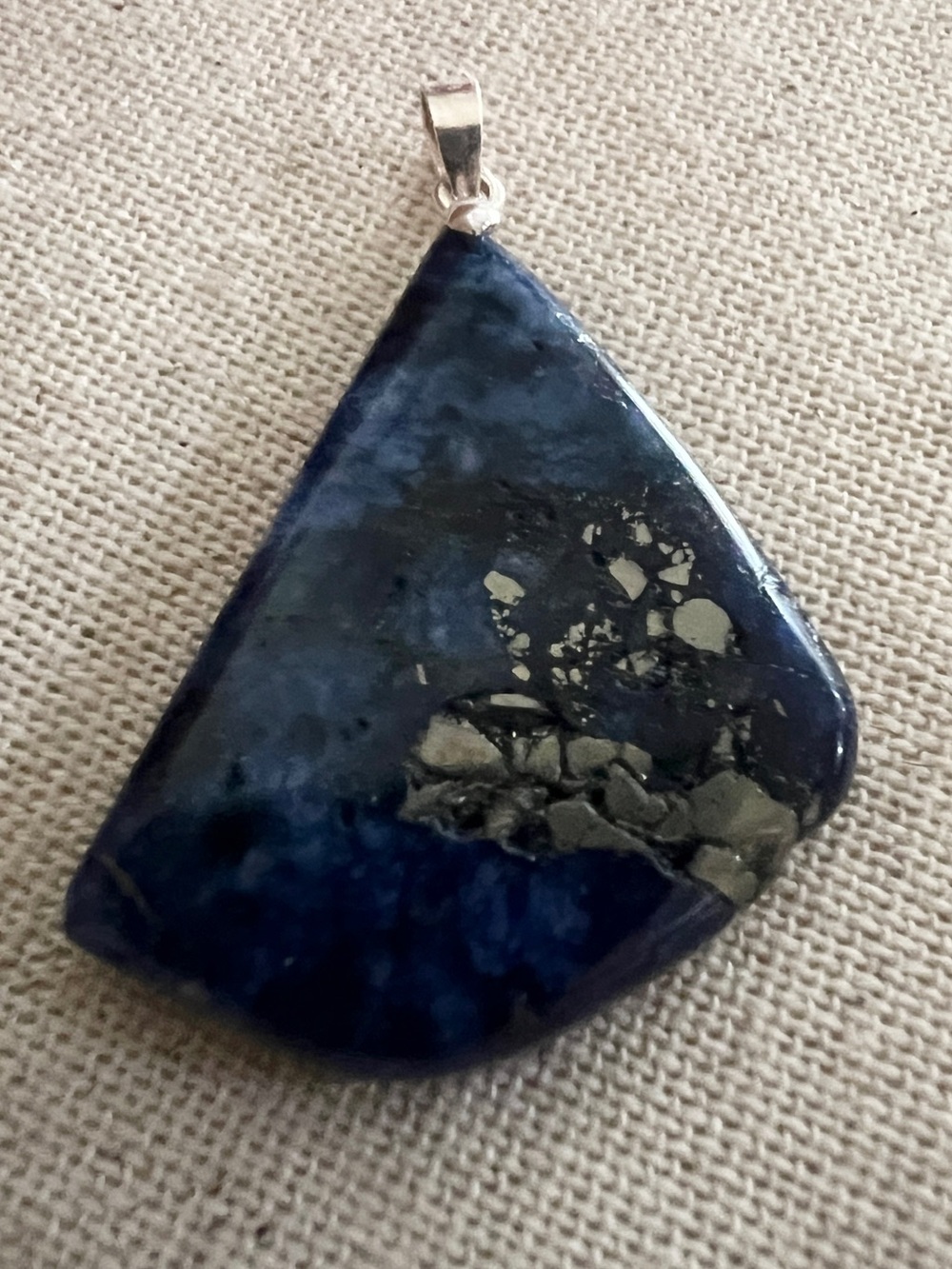 Sterling Silver Pendant with blue natural sodalite stone